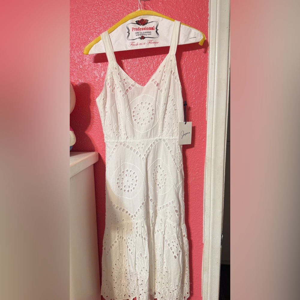 Japna White Eyelet Mini Dress